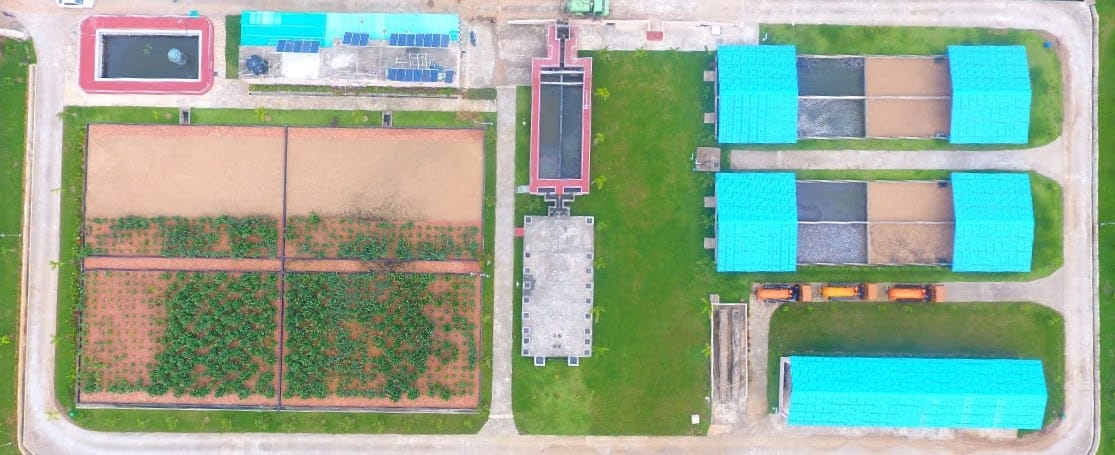 Rural faecal sludge treatment plant